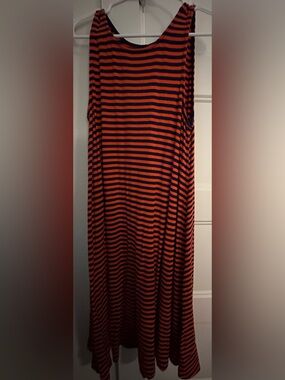 Old Navy Striped Sleeveless Dress - Orange & Black